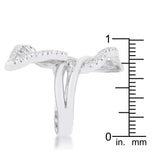 Lina 0.4ct CZ Rhodium Leaf Wrap Ring - JGI - Flyclothing LLC