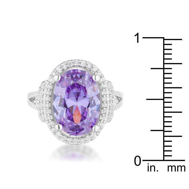 Melanie 5.95ct Amethyst CZ Rhodium Cocktail Ring - JGI - Flyclothing LLC