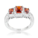 Rita 2.3ct Garnet CZ Rhodium Classic Trio Ring - JGI - Flyclothing LLC