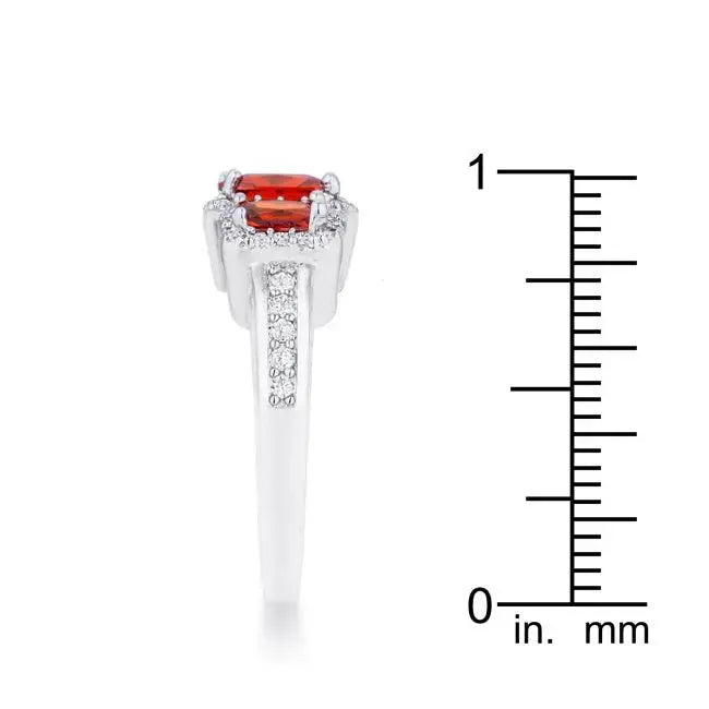 Rita 2.3ct Garnet CZ Rhodium Classic Trio Ring - JGI - Flyclothing LLC