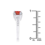 Rita 2.3ct Garnet CZ Rhodium Classic Trio Ring - JGI - Flyclothing LLC