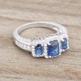 Rita 2.3ct Sapphire CZ Rhodium Classic Trio Ring - JGI - Flyclothing LLC