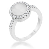 Patricia 0.3ct CZ White Cats Eye Rhodium Classic Ring - JGI - Flyclothing LLC