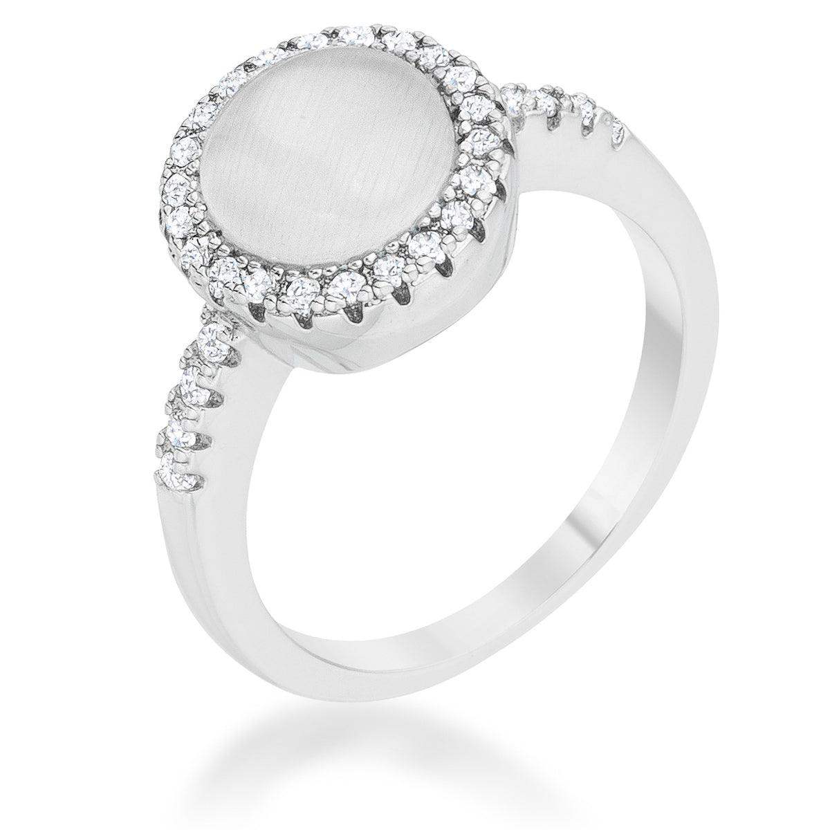 Patricia 0.3ct CZ White Cats Eye Rhodium Classic Ring - JGI - Flyclothing LLC