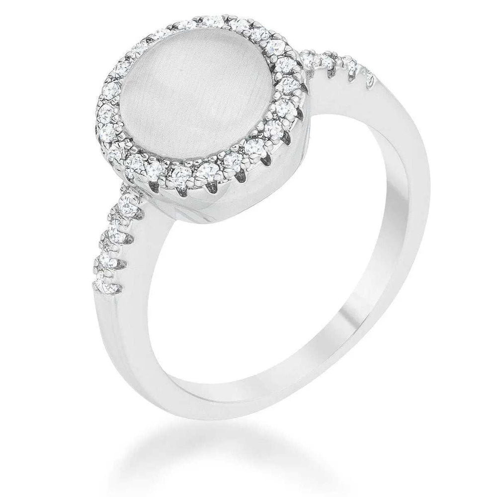 Patricia 0.3ct CZ White Cats Eye Rhodium Classic Ring - JGI - Flyclothing LLC