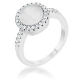 Patricia 0.3ct CZ White Cats Eye Rhodium Classic Ring - JGI - Flyclothing LLC