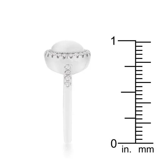 Patricia 0.3ct CZ White Cats Eye Rhodium Classic Ring - JGI - Flyclothing LLC