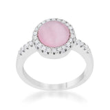 Patricia 0.3ct CZ Pink Cats Eye Rhodium Classic Ring - JGI - Flyclothing LLC