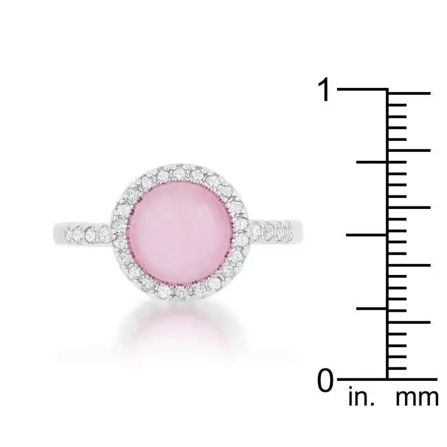 Patricia 0.3ct CZ Pink Cats Eye Rhodium Classic Ring - JGI - Flyclothing LLC
