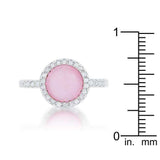 Patricia 0.3ct CZ Pink Cats Eye Rhodium Classic Ring - JGI - Flyclothing LLC