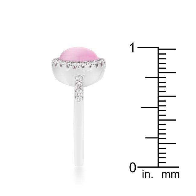 Patricia 0.3ct CZ Pink Cats Eye Rhodium Classic Ring - JGI - Flyclothing LLC