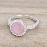 Patricia 0.3ct CZ Pink Cats Eye Rhodium Classic Ring - JGI - Flyclothing LLC