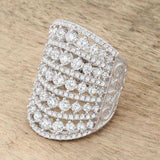 Charlyn 2.5ct Rhodium CZ Statement Cocktail Ring - JGI - Flyclothing LLC
