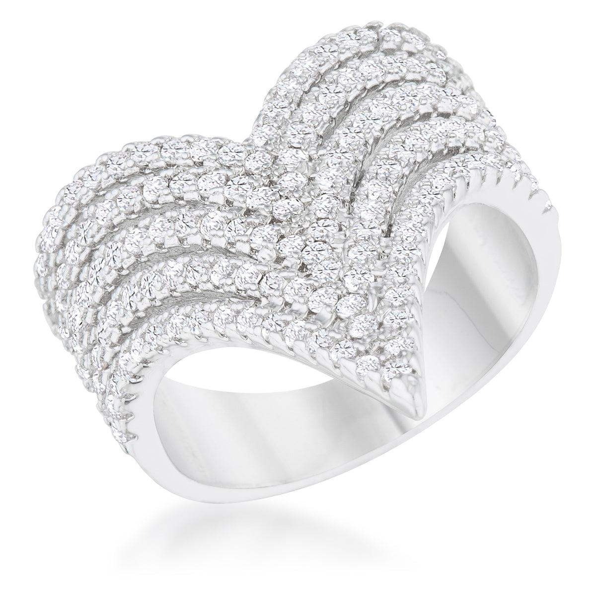 Vera 1.42ct CZ Rhodium Vintage Inspired Cocktail Ring - JGI - Flyclothing LLC