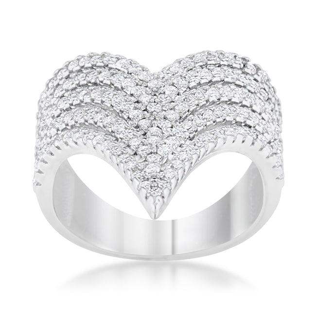 Vera 1.42ct CZ Rhodium Vintage Inspired Cocktail Ring - JGI - Flyclothing LLC
