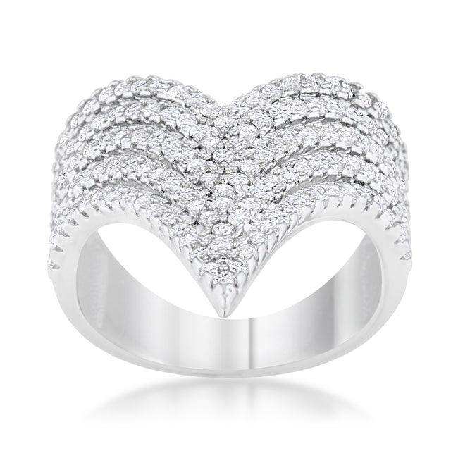 Vera 1.42ct CZ Rhodium Vintage Inspired Cocktail Ring - JGI - Flyclothing LLC