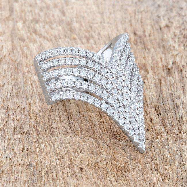 Vera 1.42ct CZ Rhodium Vintage Inspired Cocktail Ring - JGI - Flyclothing LLC