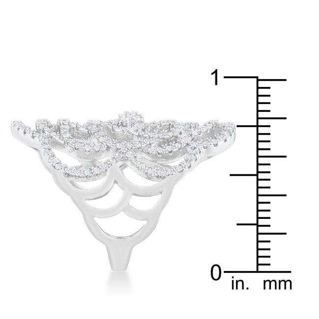 Rosa 1.25ct CZ Rhodium Filigree Cocktail Ring - JGI - Flyclothing LLC