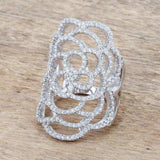 Rosa 1.25ct CZ Rhodium Filigree Cocktail Ring - JGI - Flyclothing LLC