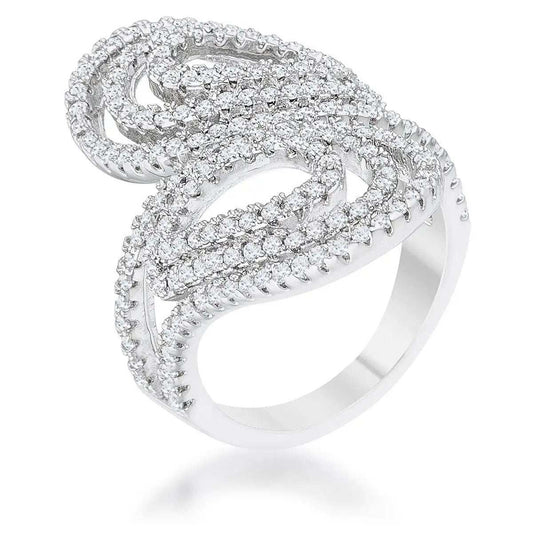 Serina 1ct CZ Rhodium Pave Circle Ring - JGI - Flyclothing LLC
