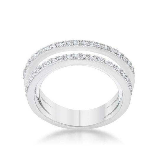 Lynn 0.25ct CZ Rhodium Twisted Trio Band Ring - JGI - Flyclothing LLC