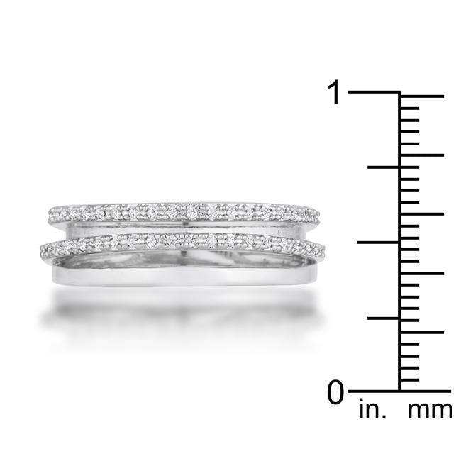 Lynn 0.25ct CZ Rhodium Twisted Trio Band Ring - JGI - Flyclothing LLC