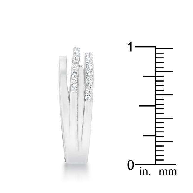 Lynn 0.25ct CZ Rhodium Twisted Trio Band Ring - JGI - Flyclothing LLC