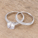 2.1Ct Rhodium Plated Baroque Style Wedding Set - JGI - Flyclothing LLC