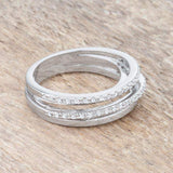 Lynn 0.25ct CZ Rhodium Twisted Trio Band Ring - JGI - Flyclothing LLC