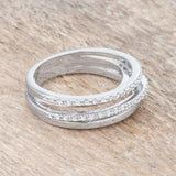 Lynn 0.25ct CZ Rhodium Twisted Trio Band Ring - JGI - Flyclothing LLC