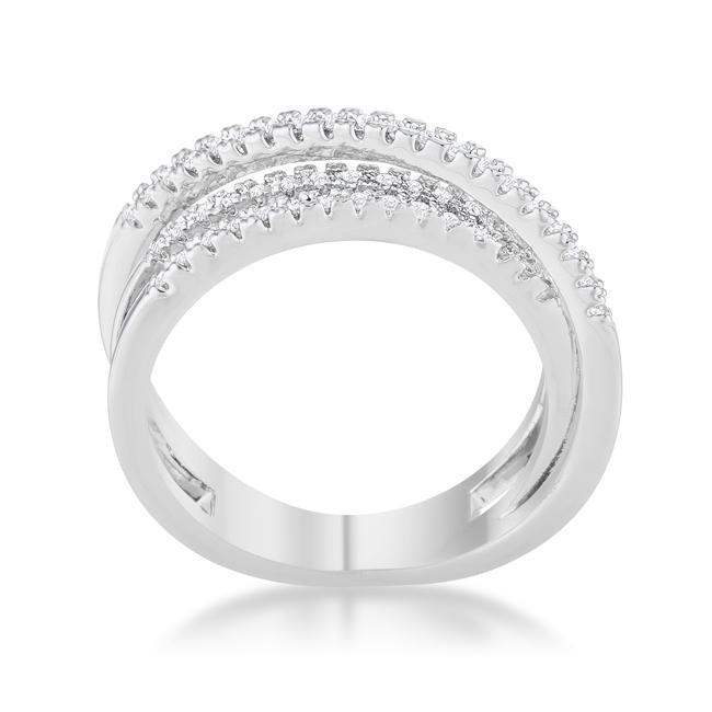 Laurie 0.2ct CZ Rhodium Contemporary Trio Band Ring - JGI - Flyclothing LLC