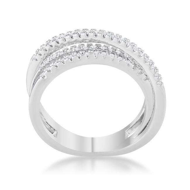 Laurie 0.2ct CZ Rhodium Contemporary Trio Band Ring - JGI - Flyclothing LLC