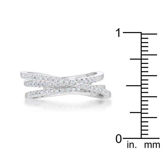 Laurie 0.2ct CZ Rhodium Contemporary Trio Band Ring - JGI - Flyclothing LLC