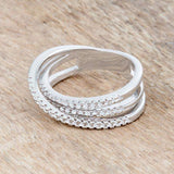 Laurie 0.2ct CZ Rhodium Contemporary Trio Band Ring - JGI - Flyclothing LLC