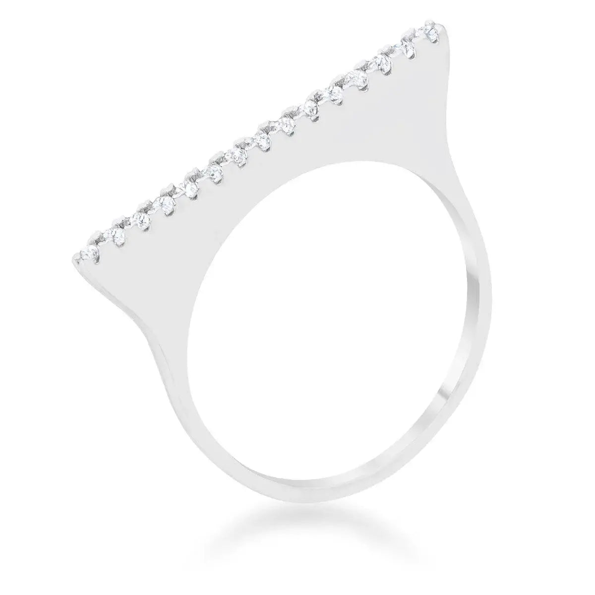 Karolina 0.2ct CZ Rhodium Contemporary Simple Ring - JGI - Flyclothing LLC