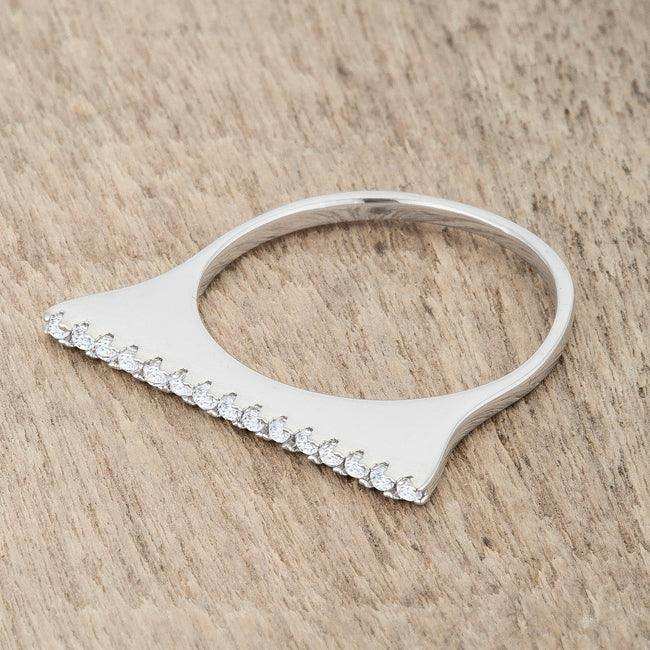 Karolina 0.2ct CZ Rhodium Contemporary Simple Ring - JGI - Flyclothing LLC