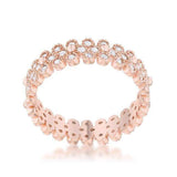 Clara 1ct CZ Rose Gold Textured Bezel Set Eternity Ring - JGI - Flyclothing LLC