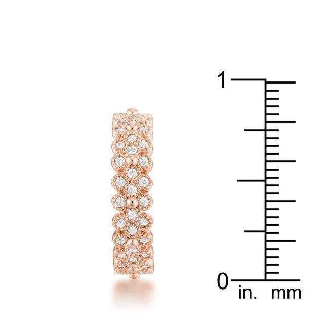 Clara 1ct CZ Rose Gold Textured Bezel Set Eternity Ring - JGI - Flyclothing LLC