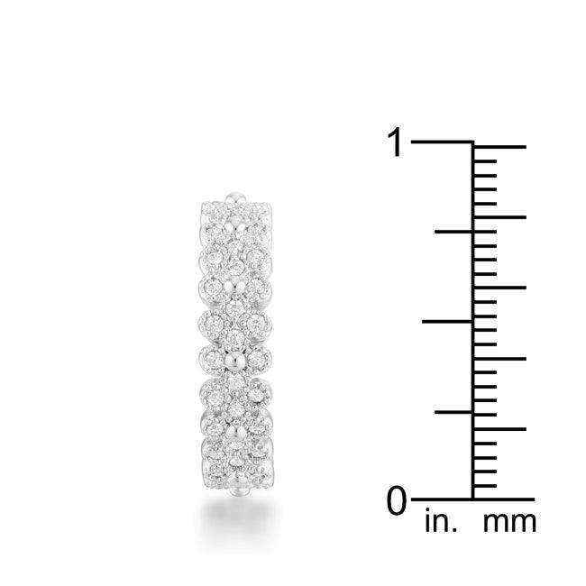 Clara 1ct CZ Rhodium Textured Bezel Set Eternity Ring - JGI - Flyclothing LLC