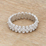 Clara 1ct CZ Rhodium Textured Bezel Set Eternity Ring - JGI - Flyclothing LLC