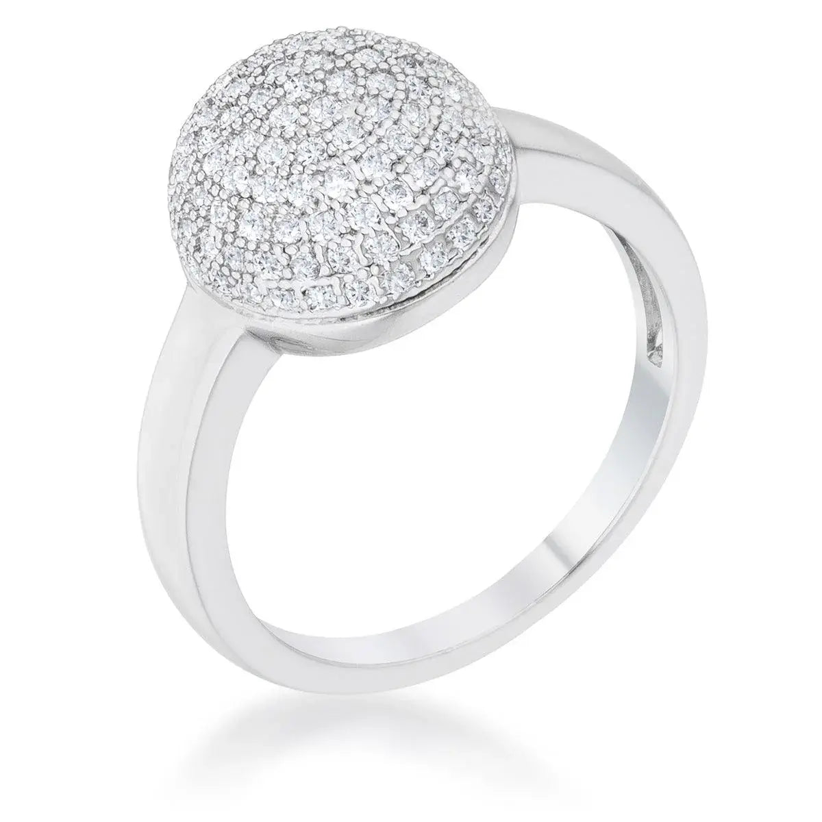 Brie 0.6ct CZ Rhodium Contemporary Sphere Ring - JGI - Flyclothing LLC