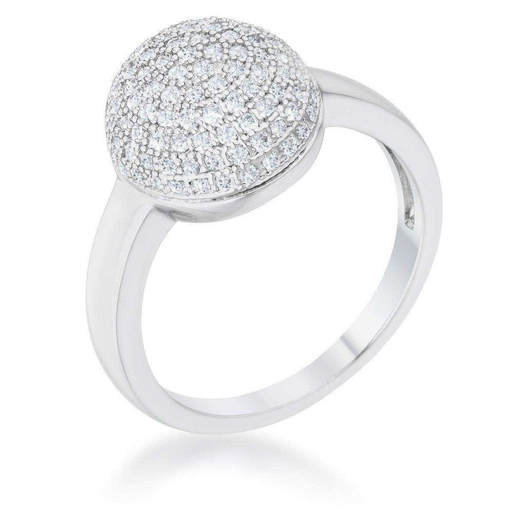 Brie 0.6ct CZ Rhodium Contemporary Sphere Ring - JGI - Flyclothing LLC