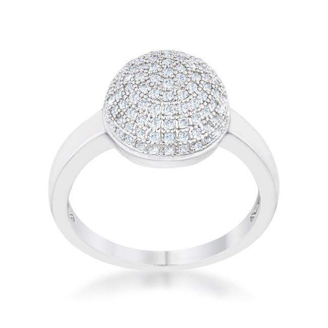 Brie 0.6ct CZ Rhodium Contemporary Sphere Ring - JGI - Flyclothing LLC