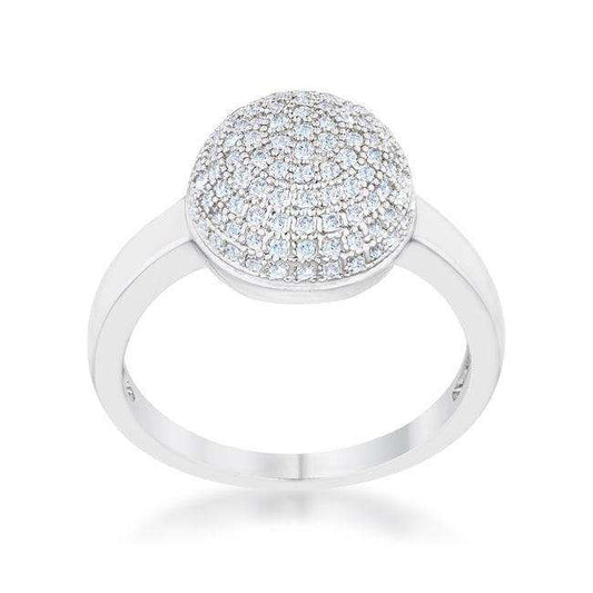 Brie 0.6ct CZ Rhodium Contemporary Sphere Ring - JGI - Flyclothing LLC