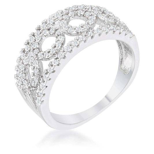 Rina 0.5ct CZ Rhodium Contemporary Band Ring - JGI - Flyclothing LLC