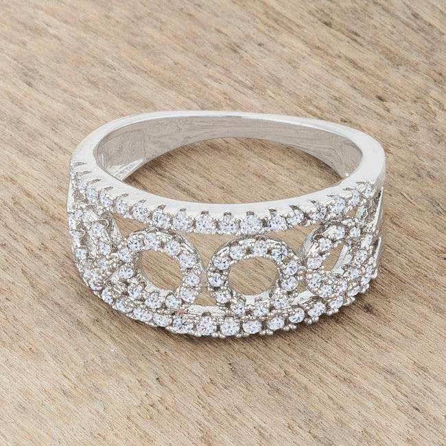 Rina 0.5ct CZ Rhodium Contemporary Band Ring - JGI - Flyclothing LLC