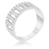 Rey 0.5ct CZ Rhodium Contemporary Band Ring - JGI - Flyclothing LLC