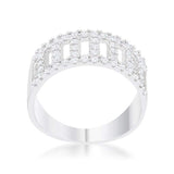 Rey 0.5ct CZ Rhodium Contemporary Band Ring - JGI - Flyclothing LLC