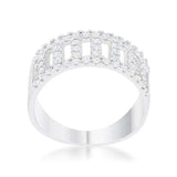 Rey 0.5ct CZ Rhodium Contemporary Band Ring - JGI - Flyclothing LLC