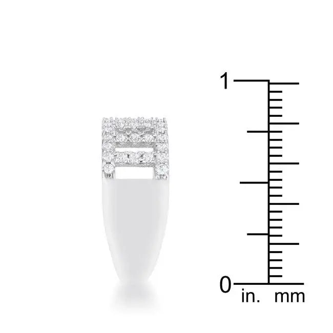 Rey 0.5ct CZ Rhodium Contemporary Band Ring - JGI - Flyclothing LLC